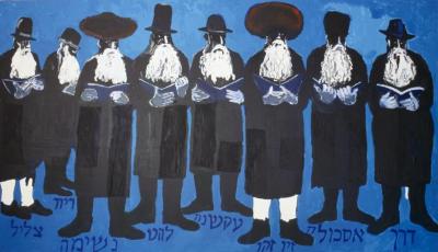 Eight reading Jews